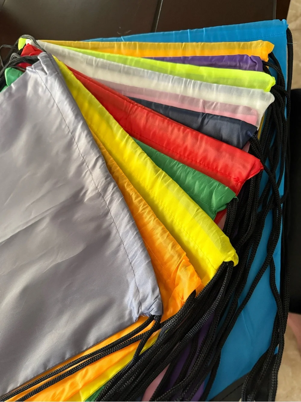 Drawstring Gym Sack Multi-use Backpack - Bundle of 12 - Actual Colors in Photos
